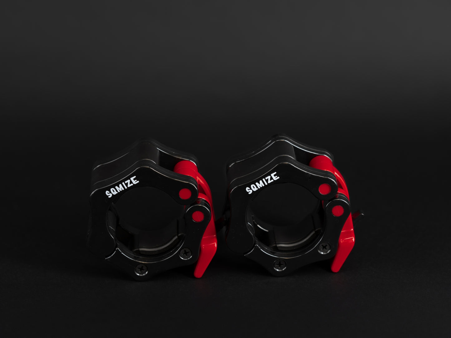 Barbell Sluiting - JAW klem - 50 mm SQMIZE® OC10C Zwart-Rood (per paar)