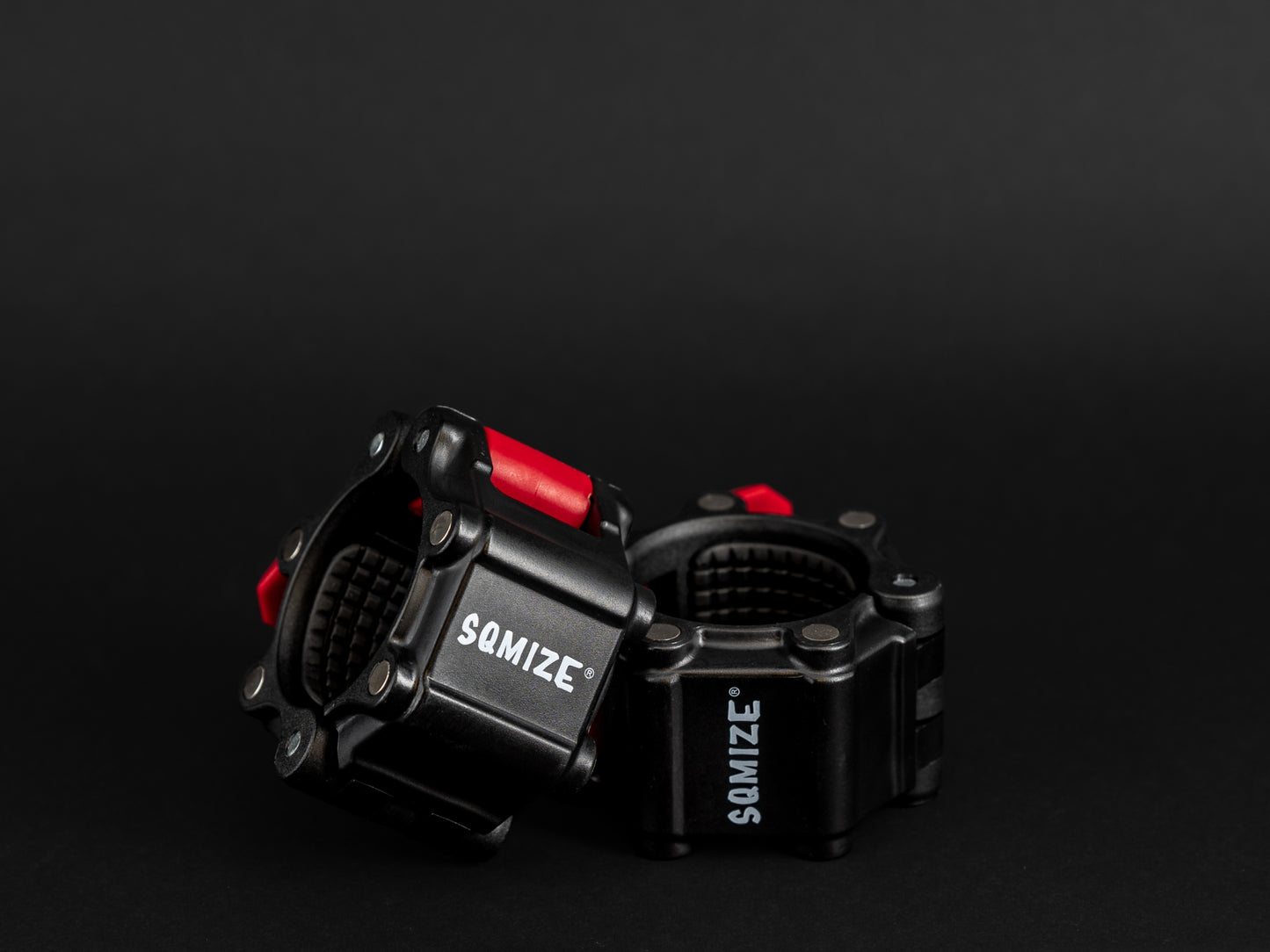 Barbell Sluiting - JAW klem - 50 mm SQMIZE® OC11 Magnetic Black-Red (per paar)