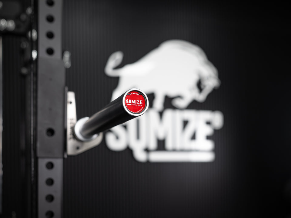 Calibrated Competition Powerlifting Barbell SQMIZE PREMIUM BISON OB86PL-IPC Titanium Black (20kg)