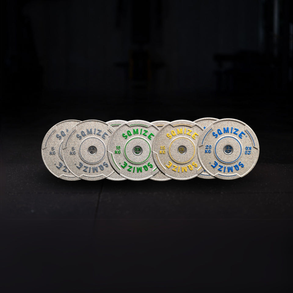 Premium Bison high-tempered bumper plate set SQMIZE® V-CRNW100
