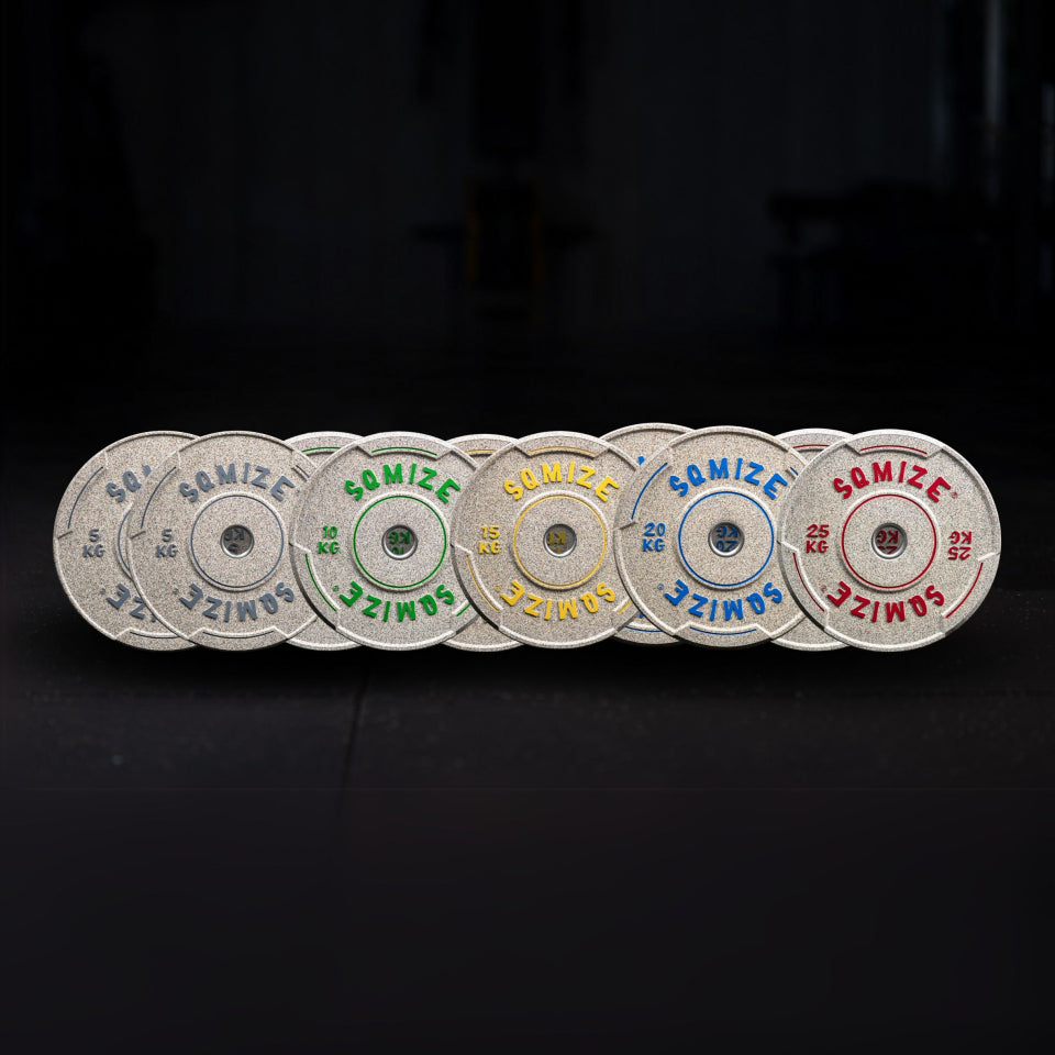 Premium Bison high-tempered bumper plate set SQMIZE® V-CRNW150