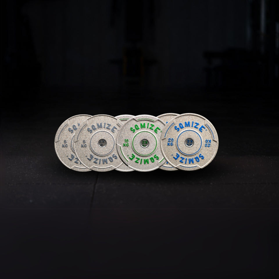 Premium Bison high-tempered bumper plate set SQMIZE® V-CRNW70