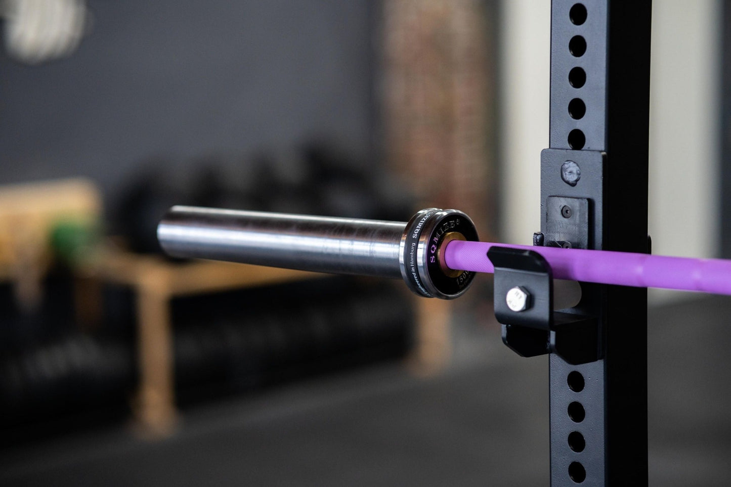 Cerakote Barbell SQMIZE® PREMIUM BISON OB79CRw-DG Purple Lights (15kg) - SQMIZE Nederland