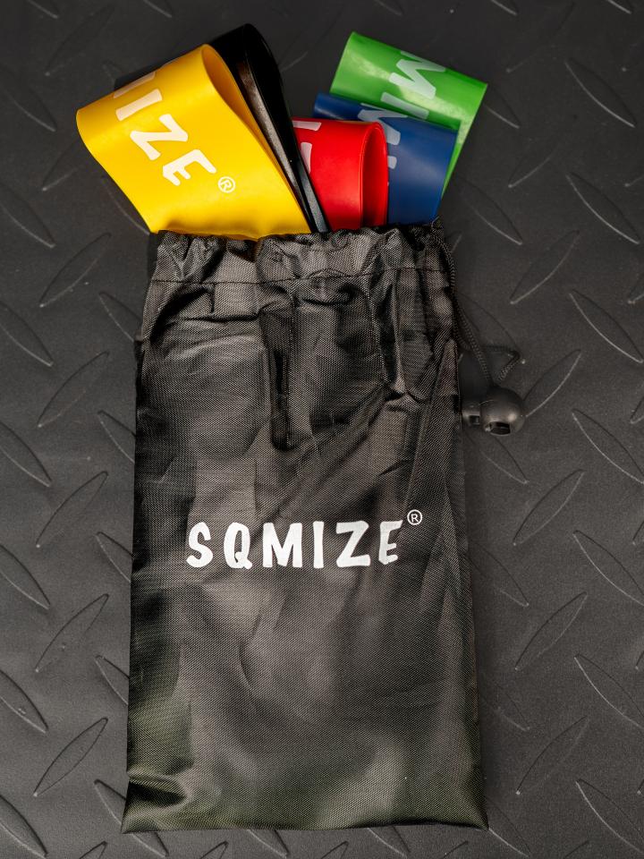Korte Power Fitnessbanden Set SQMIZE® MPB60, 5 Banden - SQMIZE Nederland