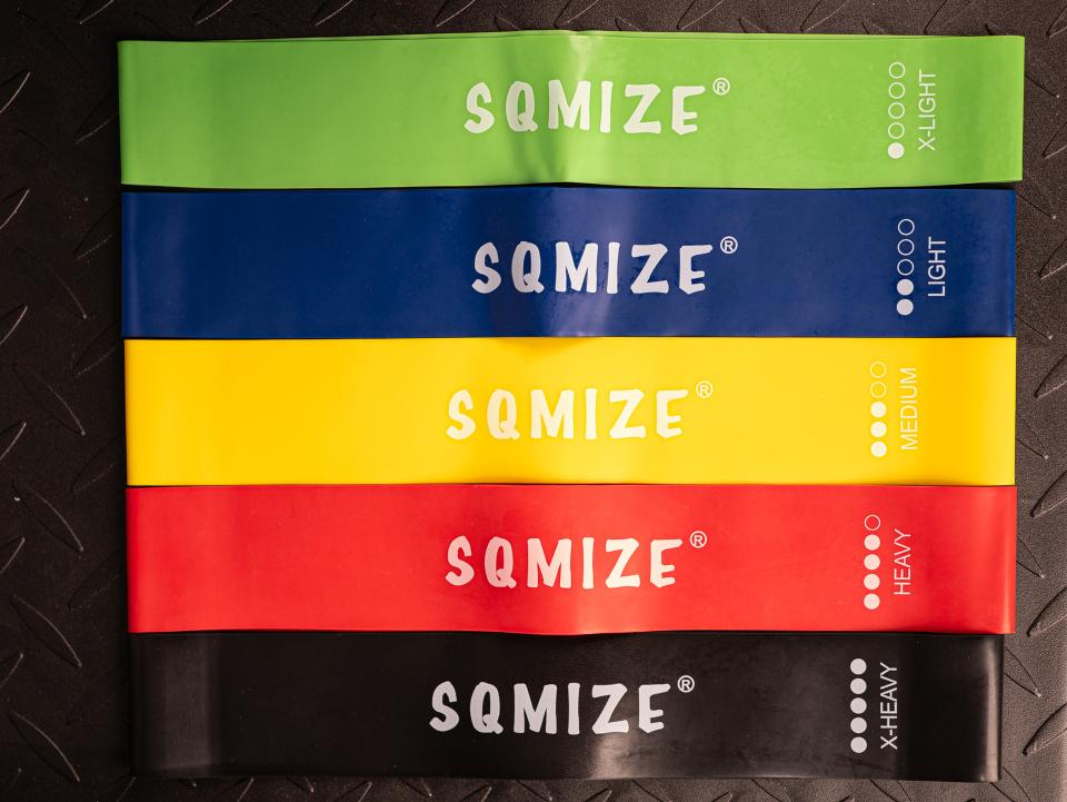 Korte Power Fitnessbanden Set SQMIZE® MPB60, 5 Banden - SQMIZE Nederland