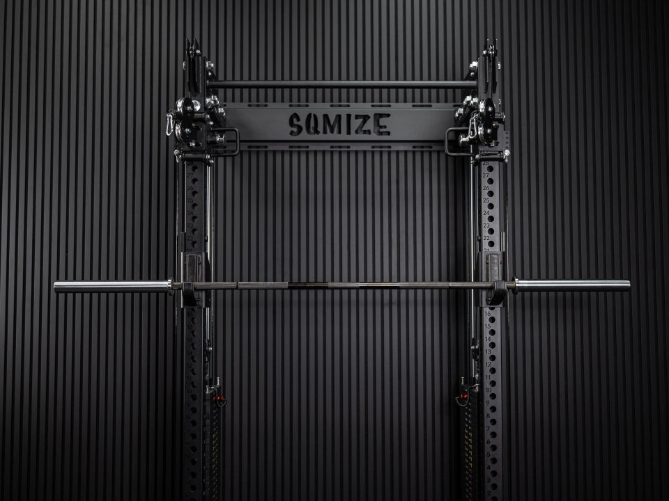 Calibrated Competition Powerlifting Barbell SQMIZE PREMIUM BISON OB86PL-IPC Titanium Black (20kg)