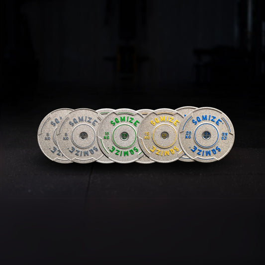 Premium Bison high-tempered bumper plate set SQMIZE® V-CRNW100