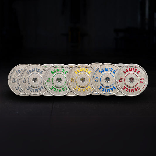 Premium Bison high-tempered bumper plate set SQMIZE® V-CRNW150
