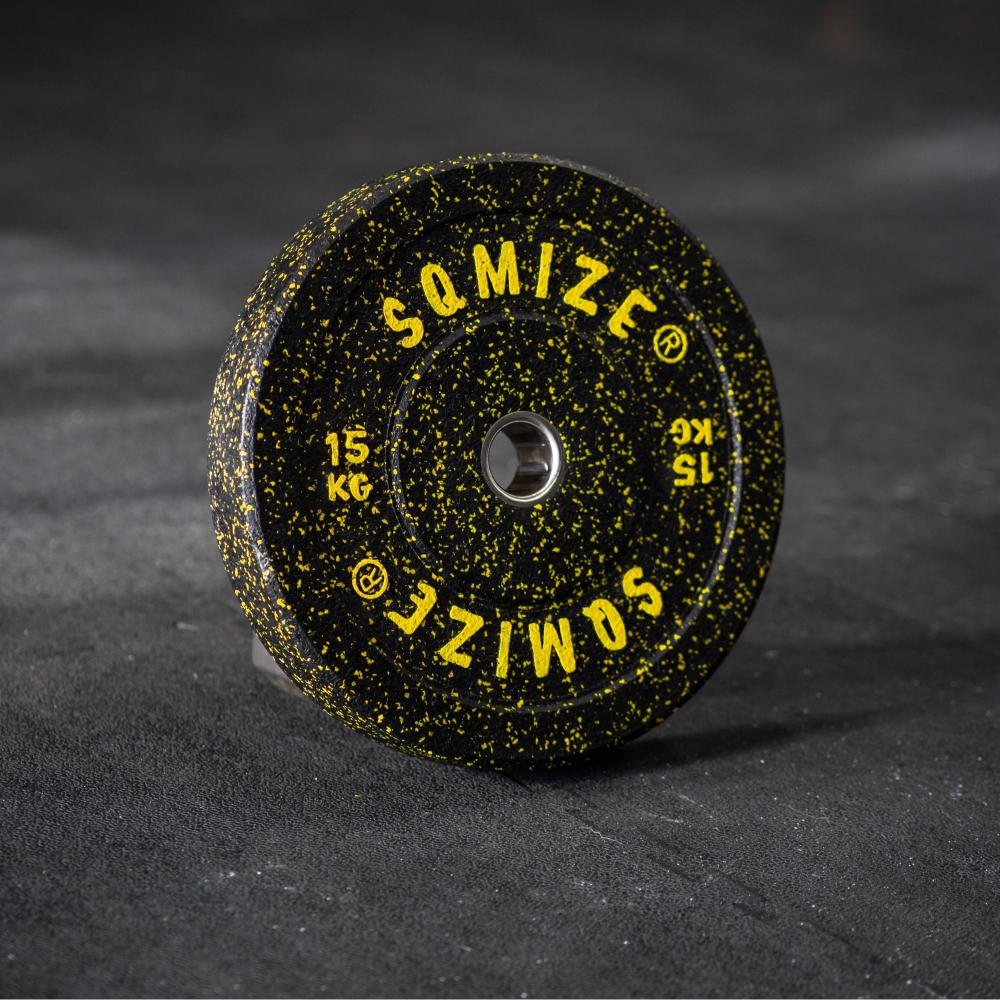 High-Tempered Bumper Plate Met Barbell SQMIZE® CRBS-C100 Trainingsset, 120 kg - SQMIZE Nederland