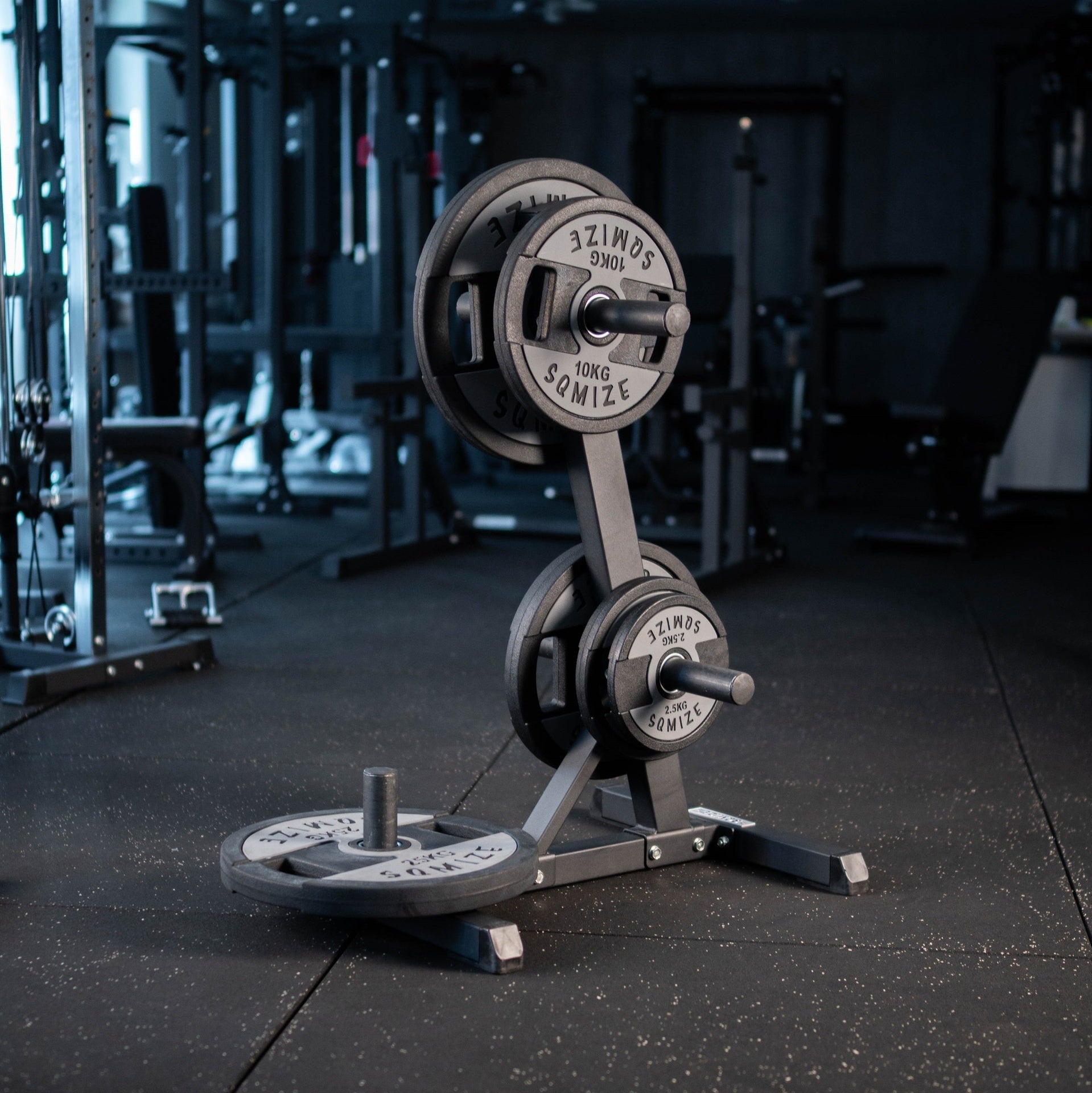 Olympia Halterschijvenset-Set SQMIZE® Premium Bison OPT70 BlackGrey, 70 kg - SQMIZE Nederland