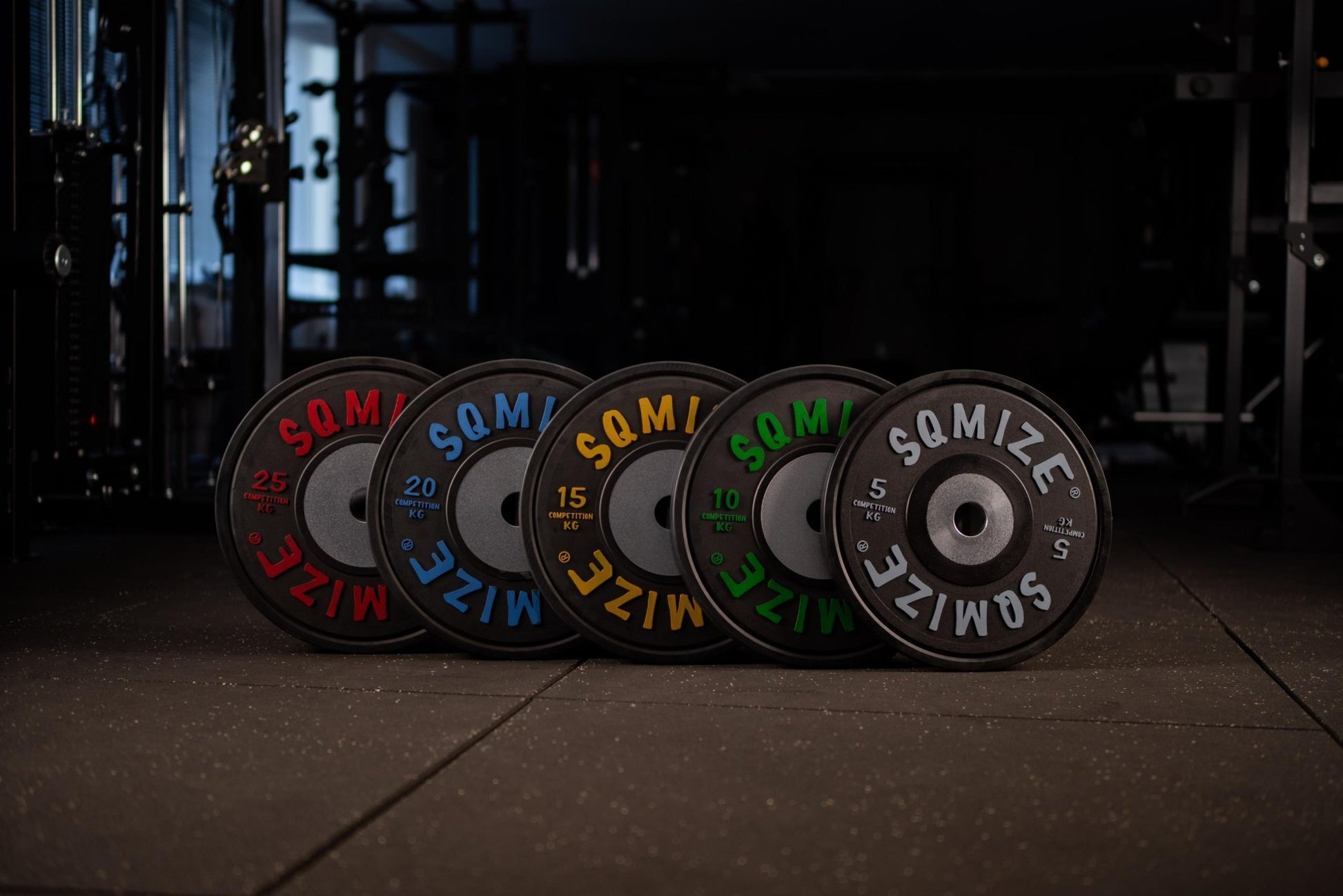 Premium Bison Black Competition Bumper Plate Set SQMIZE® V-CompBP90, 90 kg - SQMIZE Nederland