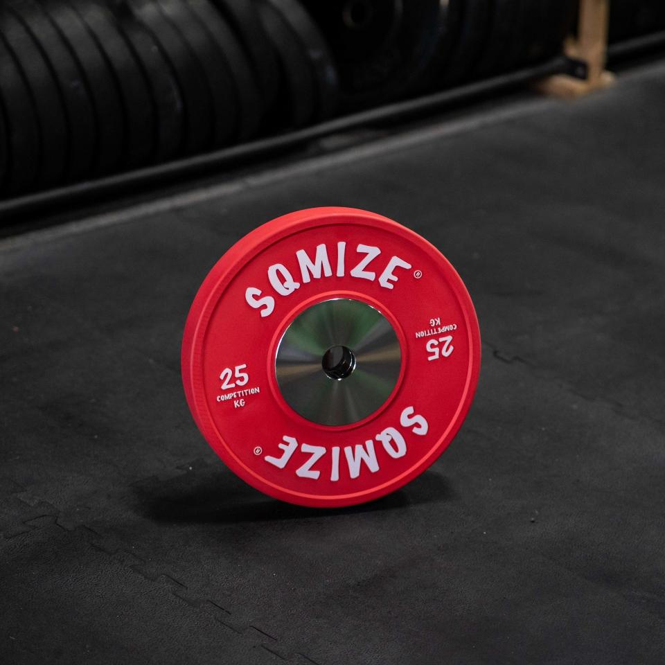 Premium Bison Competition Bumper Plate Met Barbell Set SQMIZE® CompBS140, 160 kg - SQMIZE Nederland