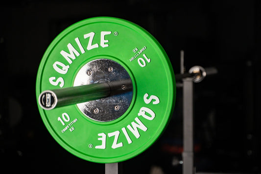 Premium Bison Competition Bumper Plate Met Barbell Set SQMIZE® CompBS140, 160 kg - SQMIZE Nederland